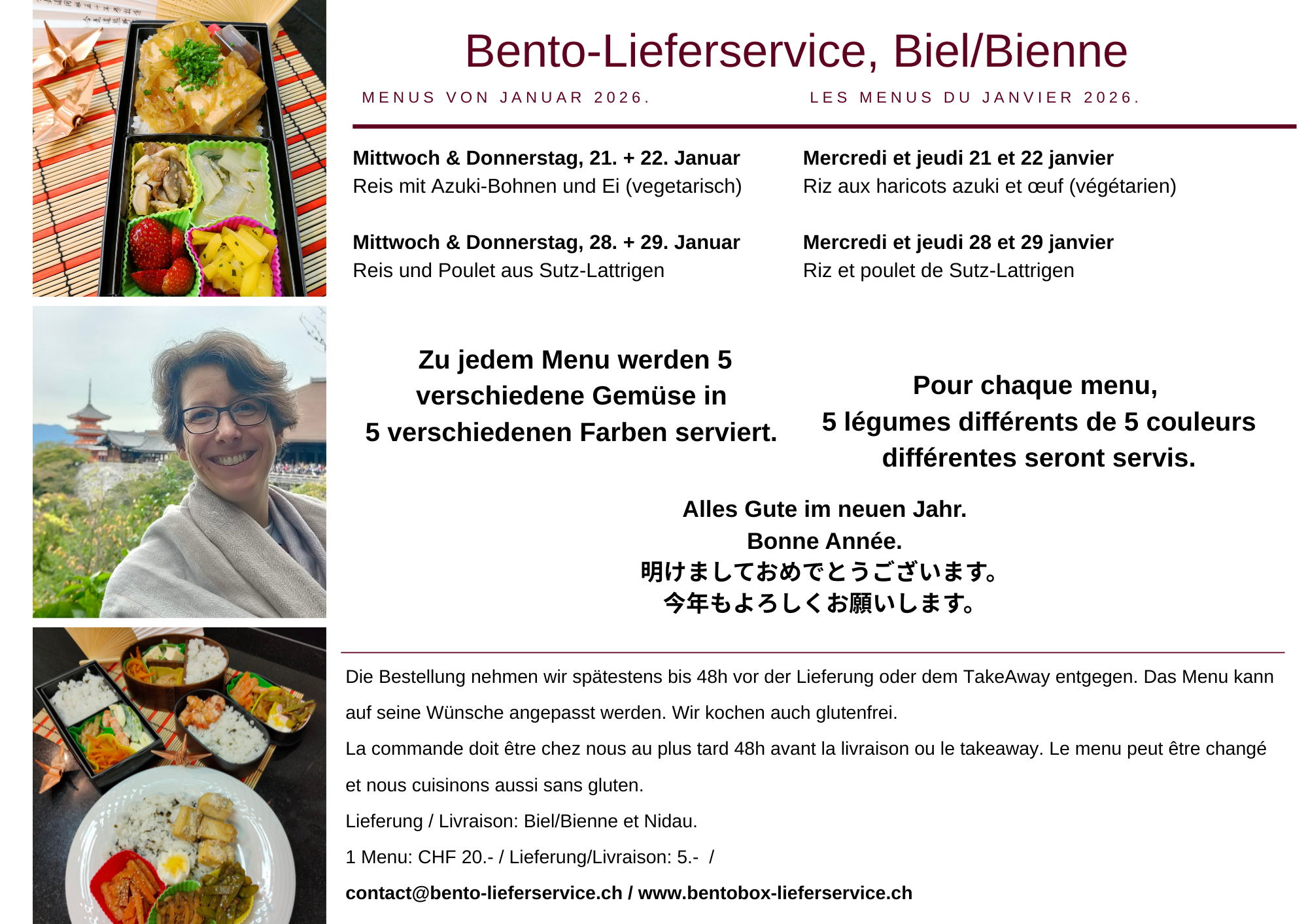 Menu Januar / Janvier 2026